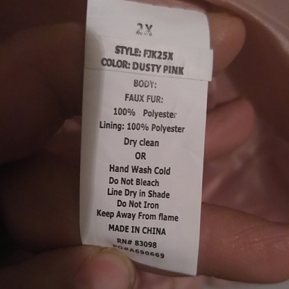 Faux Fur Collection Jacket Dusty Pink - Picture 5 of 5